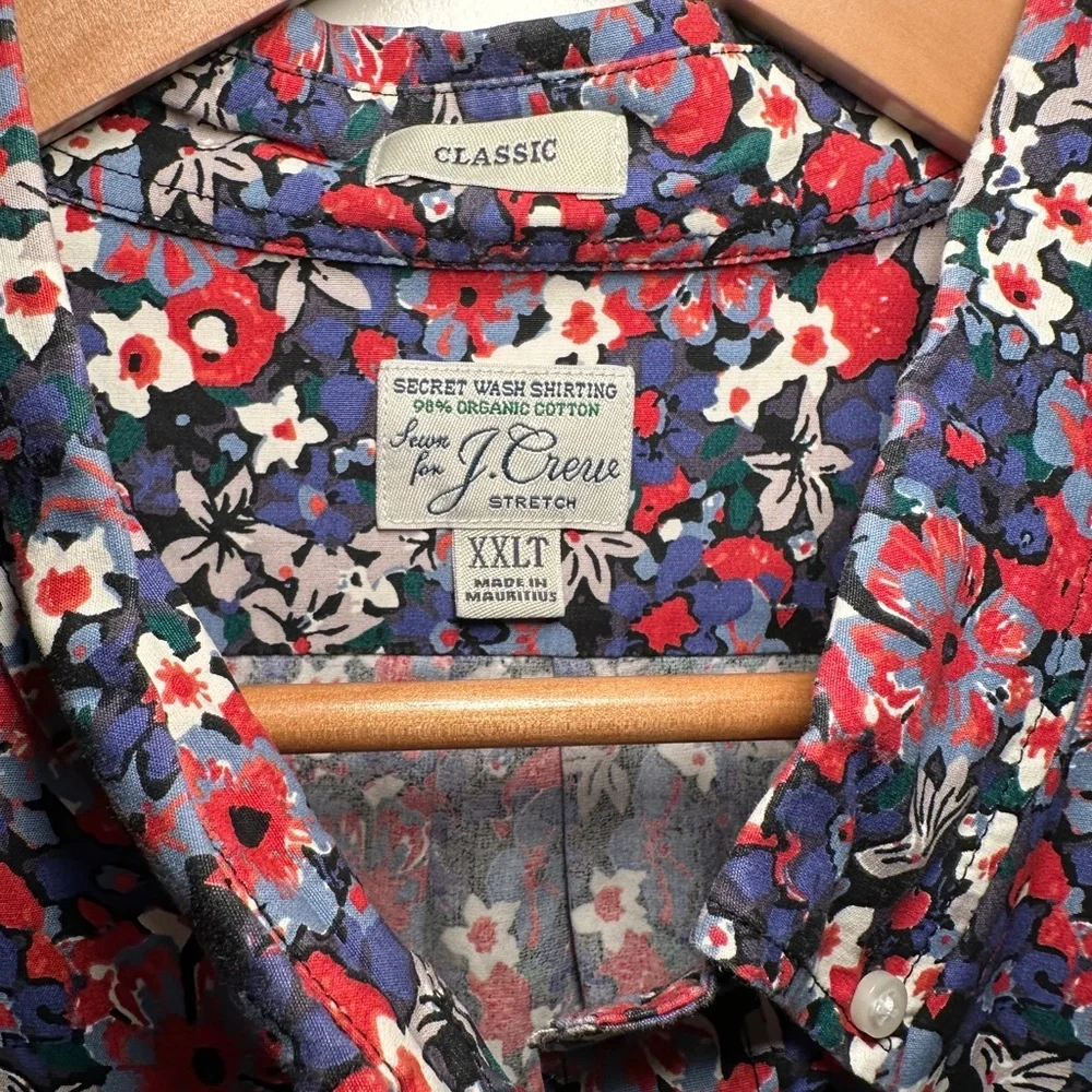 JCREW - Men’s Floral Button Down Shirt, Size 2XL Tall